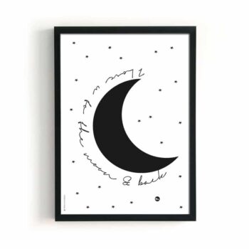 Print - LOVE U TO THE MOON von The birds and the bees