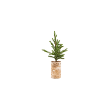 Weihnachtsbaum mit Holzsockel & Lichterkette S