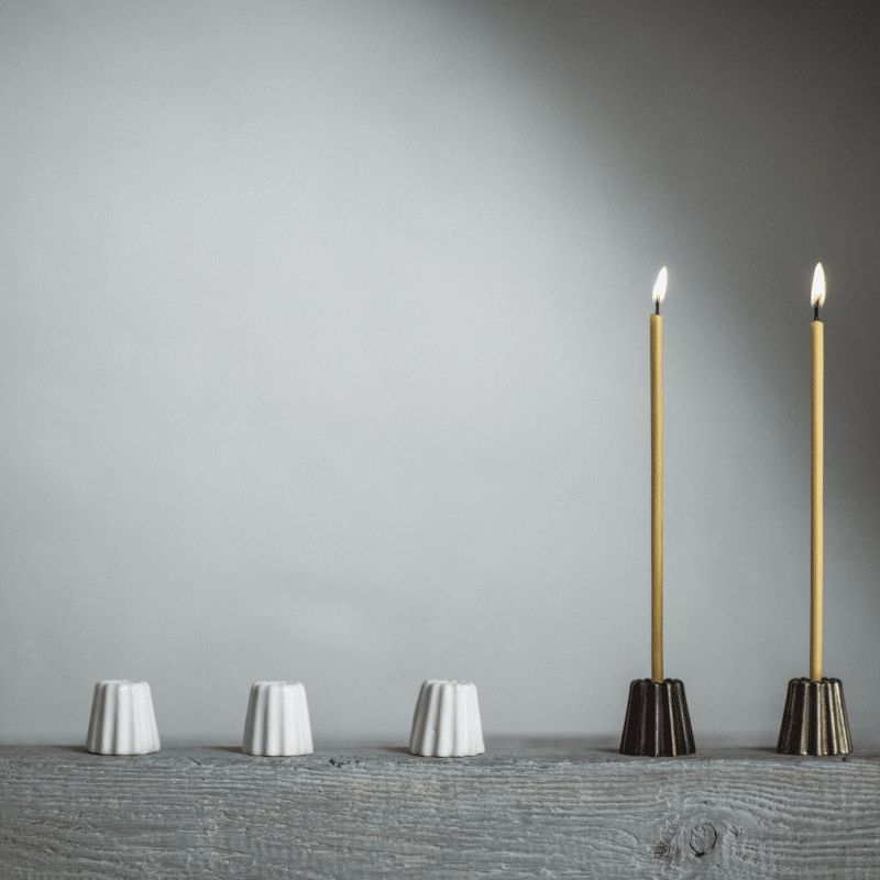 Kerzenhalter Porzellan - Canele weiss von OVO Things
