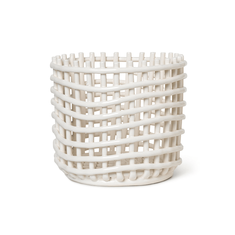 Korb - Ceramic Basket Off-White L von Ferm Living