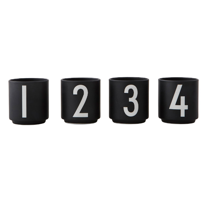 Espressobecher - 1,2,3,4 schwarz von Design letters
