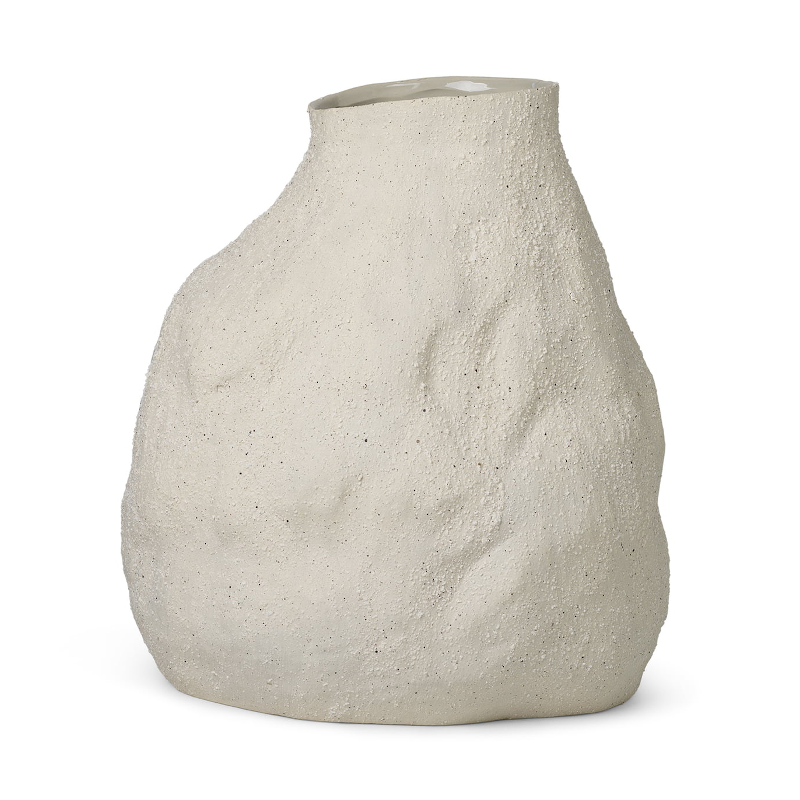 Vase - Vulca Large Off-white Stone von Ferm Living