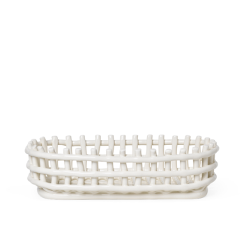 Korb – Ceramic Basket Off-White oval von Ferm Living
