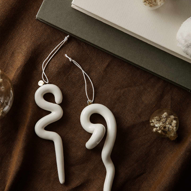 Ornament – Doodle off-white 2er Set von Ferm Living