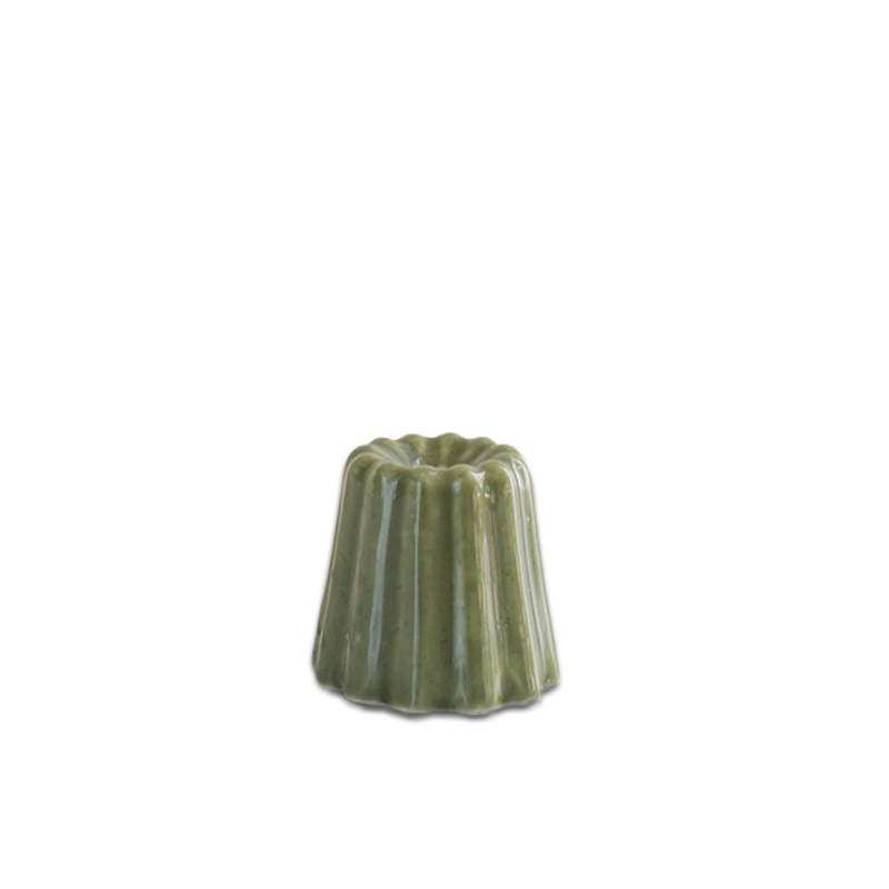 Kerzenhalter Porzellan - Canele grün glänzend von OVO Things