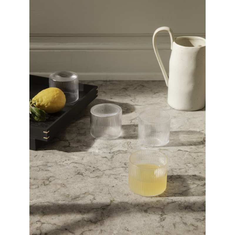 Trinkglas low - Ripple klar 4er Set von Ferm Living