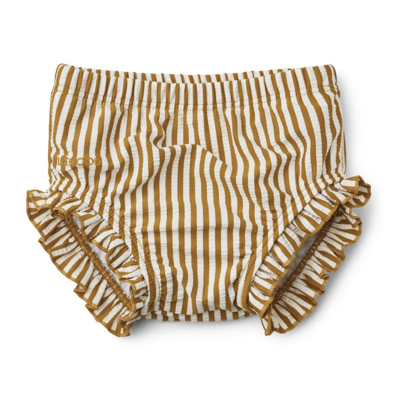 Schwimmhose Baby – Mila seersucker golden caramel/white von Liewood