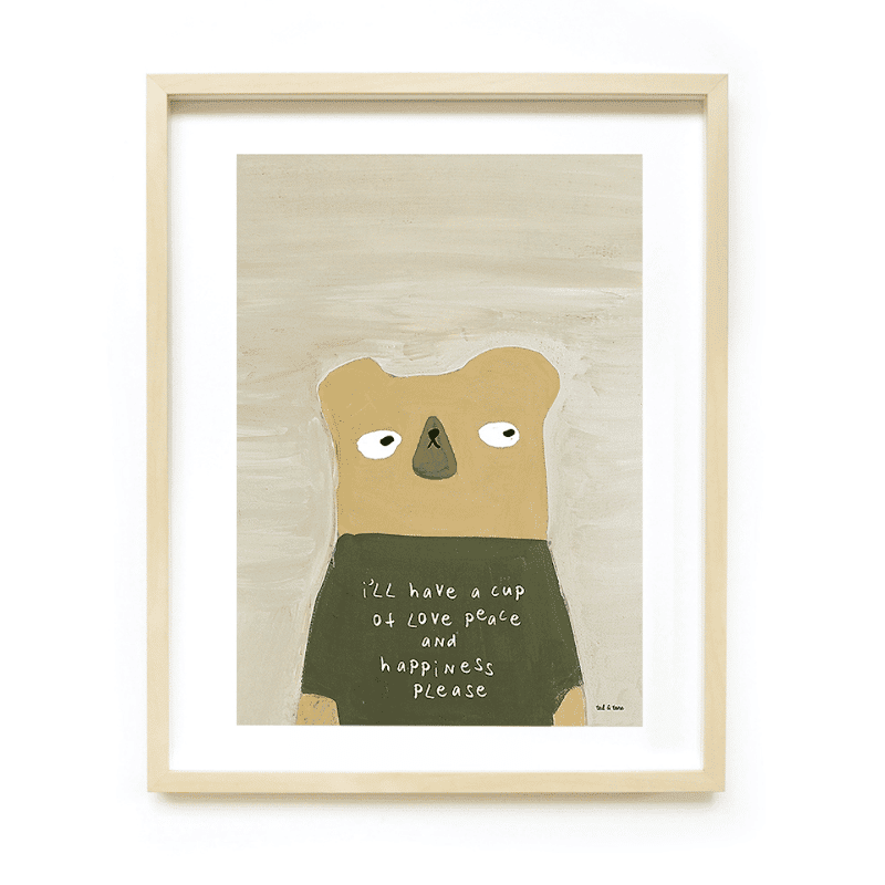 Print - Bear I'll have a cup of love... A3 von Ted & Tone