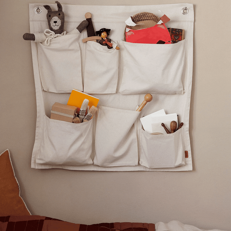 Aufbewahrung - Wall Pockets Canvas off white von Ferm Living