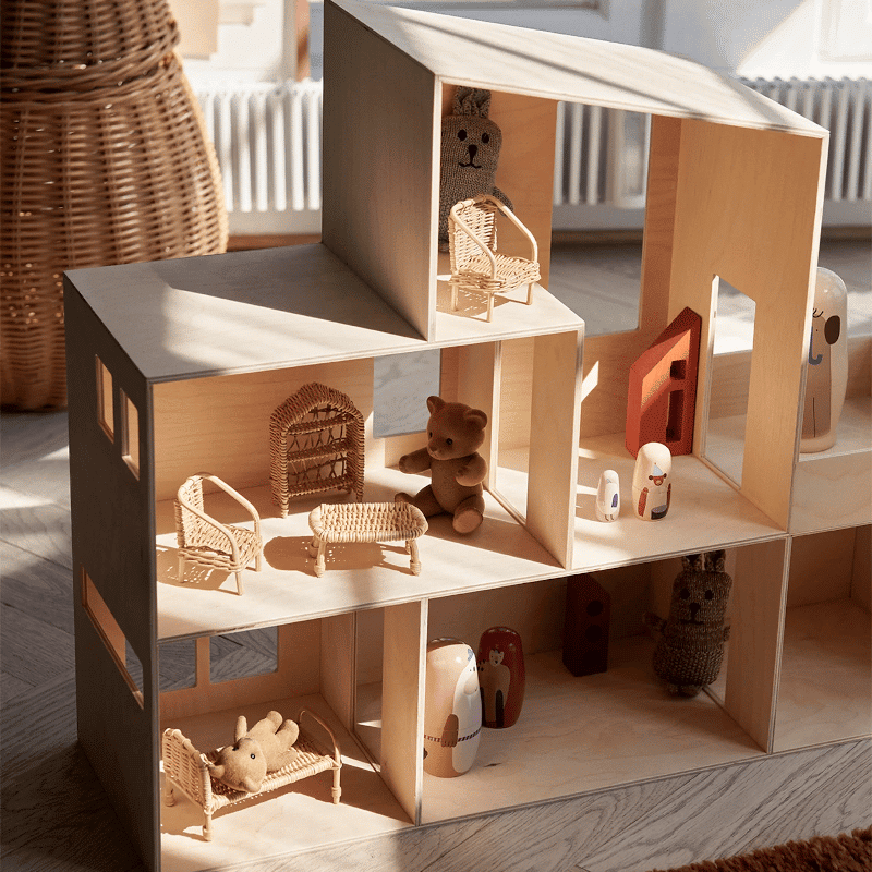Puppenhausmöbel - Rattan natural 5er Set von Ferm Living
