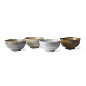 Japanese Noodle Bowl - KYOTO Ceramics 4er Set von HK Living