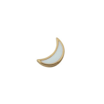 Anhänger - Moon Emaille gold/white von Design Letters