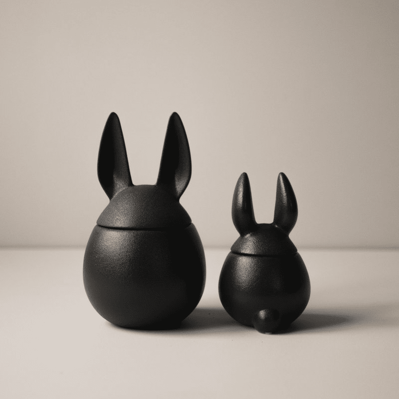 Bowl – Rabbit cast iron black L von dbkd