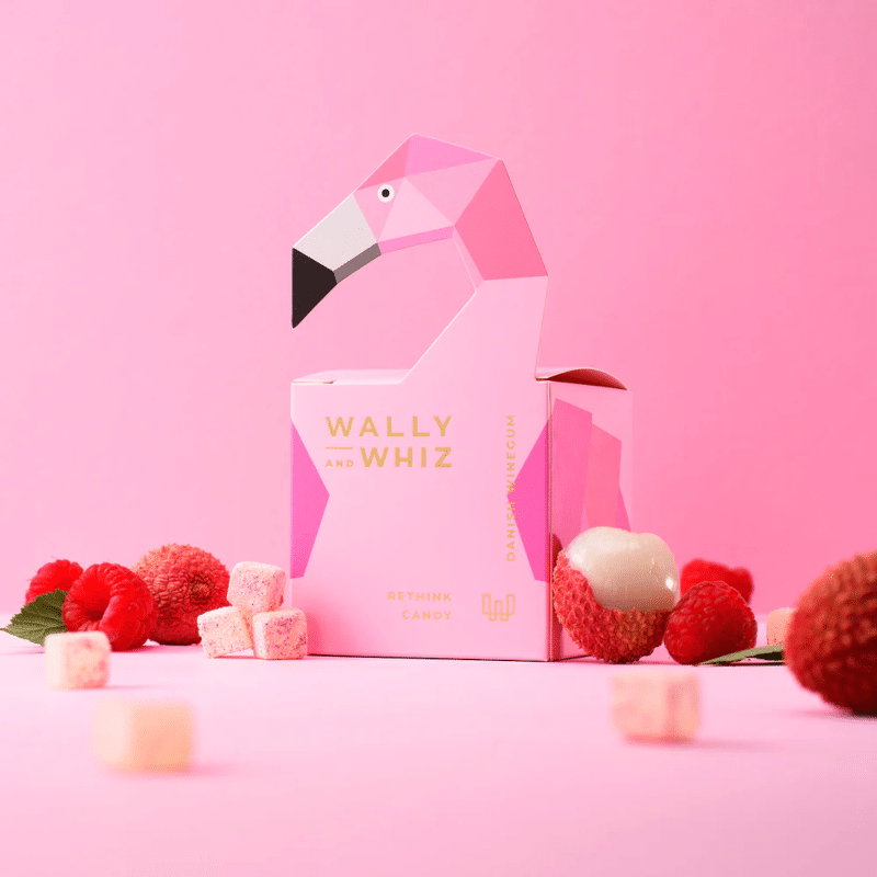 Fruchtgummis - Flamingo pink Litchi/Himbeere von Wally and Whiz