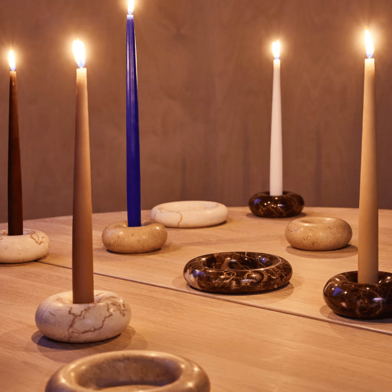 Kerzenständer - Savi Marble beige S von OYOY