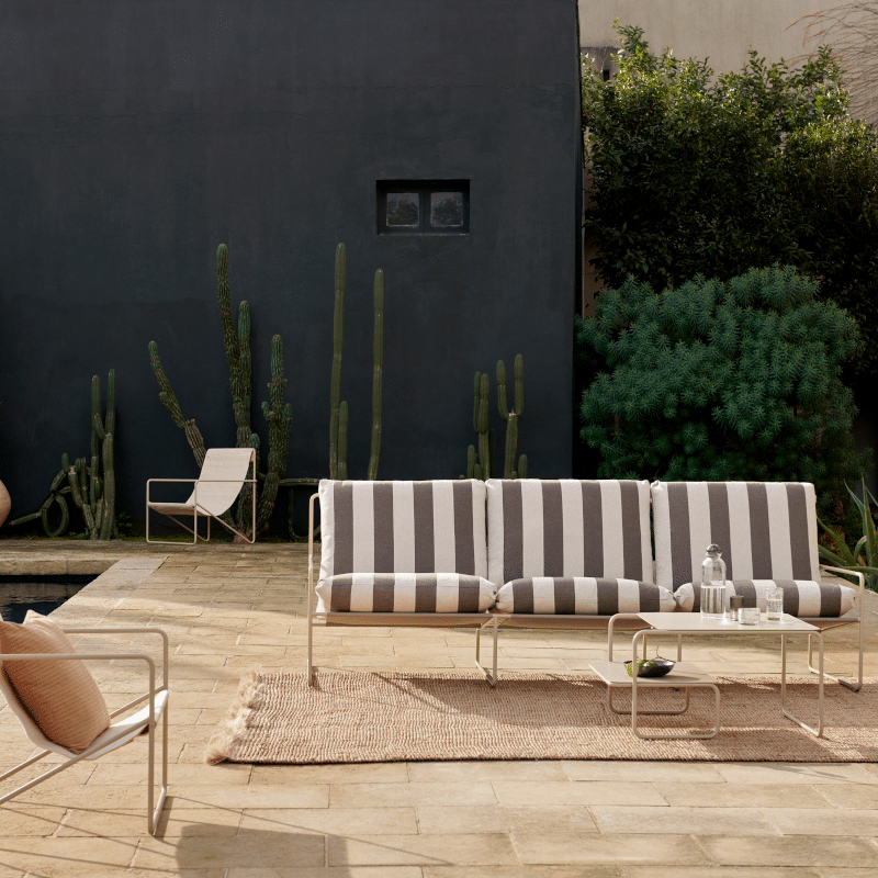 Lounge 3 Seater – Desert Stripe cashmere/chocolate von Ferm Living