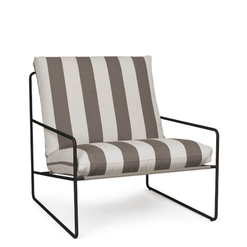 Lounge Chair – Desert Stripe black/chocolate von Ferm Living