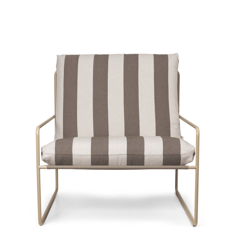 Lounge Chair – Desert Stripe cashmere/chocolate von Ferm Living