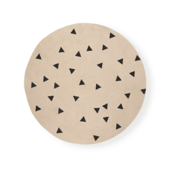 Teppich Jute – Black Triangles rund S von Ferm Living