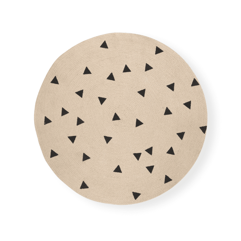Teppich Jute – Black Triangles rund S von Ferm Living