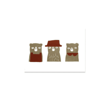 Postkarte - Bears in red von Ted & Tone