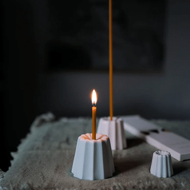 Kerzenhalter Porzellan - Canele big weiss von OVO Things