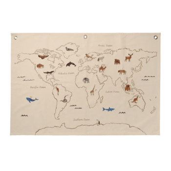 Wanddeko - World Map off-white von Ferm Living